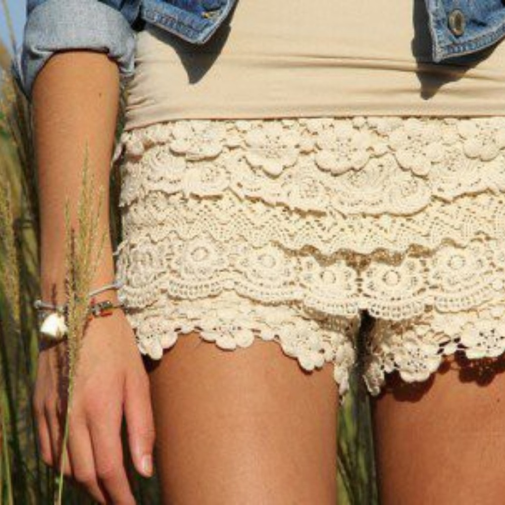 High Waisted Lace Shorts